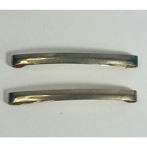 Vintage Gold Pair Stay Tight Barrette 2..25 ” Curved Metal Hair Clip